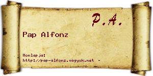 Pap Alfonz névjegykártya