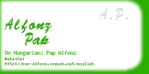 alfonz pap business card